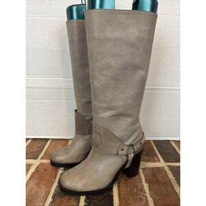 Lauren Ralph Lauren Delsa Burnished Taupe Leather Riding Boots Size Sz 5.5B (T13